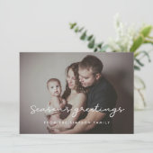 Seizoen van Freetings Minimalistische Vakantie Fot Feestdagenkaart (Staand voorkant)