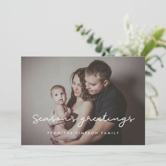 Seizoen van Freetings Minimalistische Vakantie Fot Feestdagenkaart (Staand voorkant)