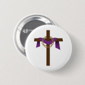 Seizoen van het uitgelijnde kruisje ronde button 5,7 cm (Voorkant /achterkant)