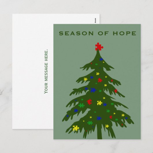 Seizoen van Hoop - Autisme Feestdagenkaart (Voorkant / Achterkant)