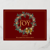 Seizoen van Joy Chrstmas Wreath Business Folie Feestdagenkaart (Voorkant)