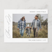 Seizoen van Joy Elegant Green Family Foto Kerstmis Briefkaart (Voorkant)