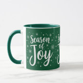 Seizoen van Joy Elegant Script Christmas Coffee Mo Mok (Links)