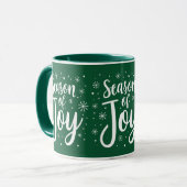 Seizoen van Joy Elegant Script Christmas Coffee Mo Mok (Voorkant links)