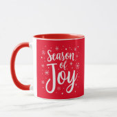 Seizoen van Joy Elegant Script Christmas Coffee Mo Mok (Links)
