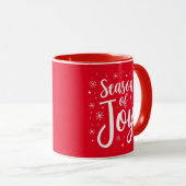 Seizoen van Joy Elegant Script Christmas Coffee Mo Mok (Voorkant rechts)