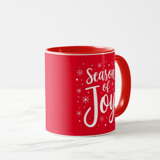Seizoen van Joy Elegant Script Christmas Coffee Mo Mok (Voorkant rechts)