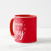 Seizoen van Joy Elegant Script Christmas Coffee Mo Mok (Voorkant links)