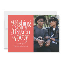 Seizoen van Joy Holiday Photo Card Gepersonaliseer