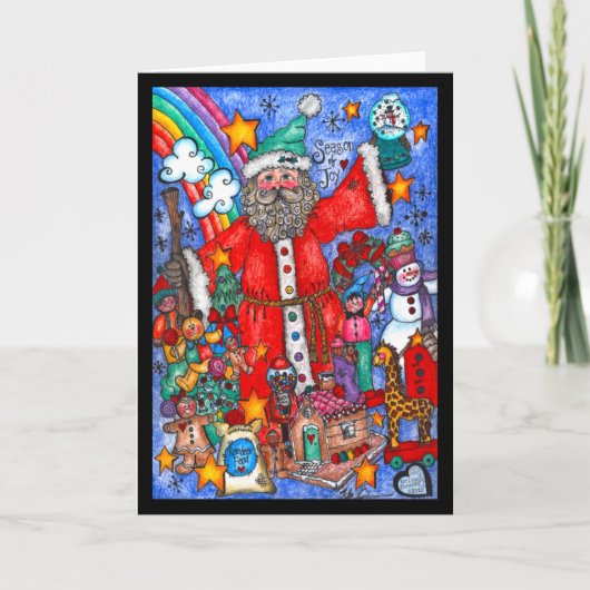 Seizoen van Joy Santa Kaart (Voorkant)