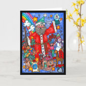 Seizoen van Joy Santa Kaart (Gele Bloem)