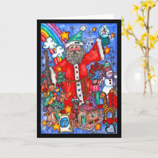 Seizoen van Joy Santa Kaart (Gele Bloem)