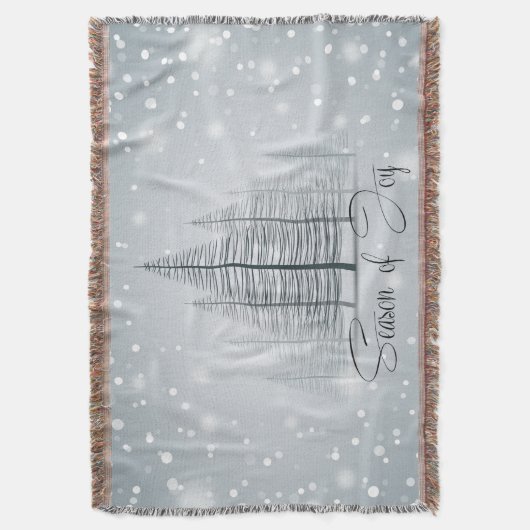 Seizoen van Joy Winter Trees Deken (Voorkant Verticaal)