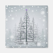 Seizoen van Joy Winter Trees Magneet (Voorkant)
