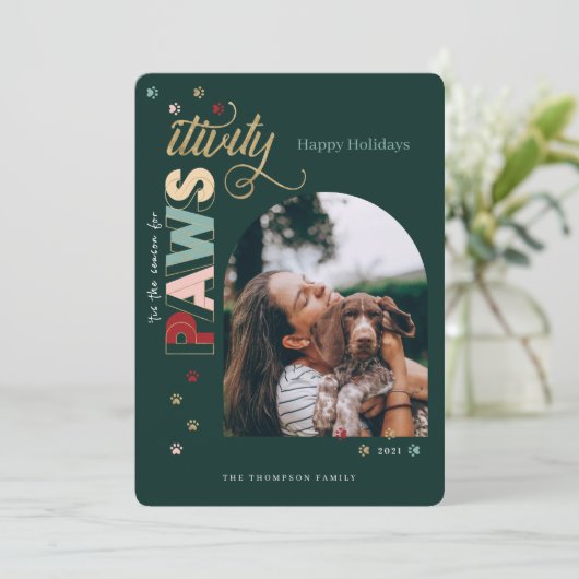 Seizoen van paardenfok met groene paardenfok feestdagenkaart (Staand voorkant)