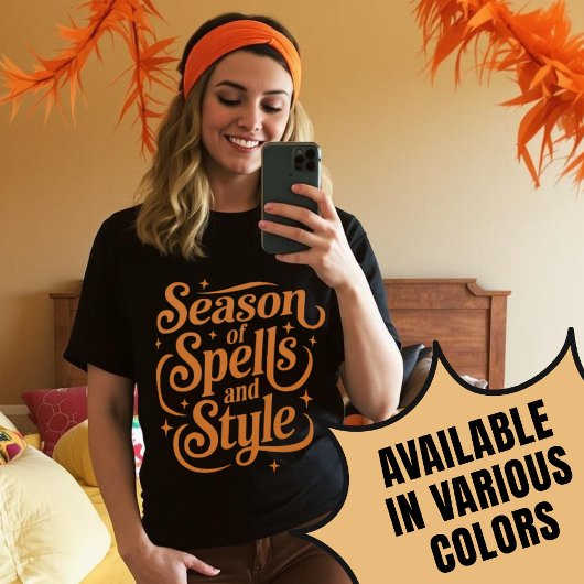 Seizoen van Spells en Style Retro Typography T-shirt