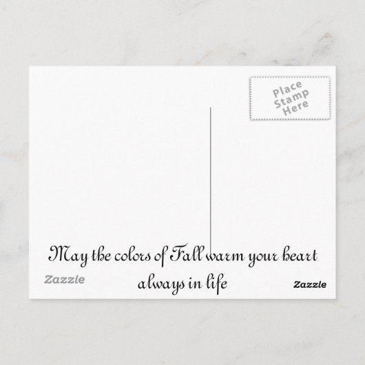 Seizoen van verandering briefkaart (Achterkant)