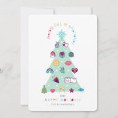 Seizoen vol met Emoji-kerstboom Feestdagenkaart (Voorkant)