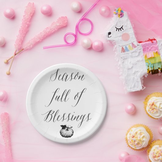 Seizoen vol zegeningen papieren bordje (Feest)
