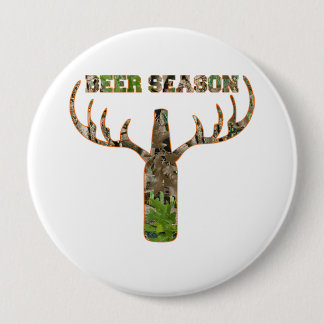 Seizoen voor de jacht op bier - Gift for Hunter Ronde Button 4,0 Cm