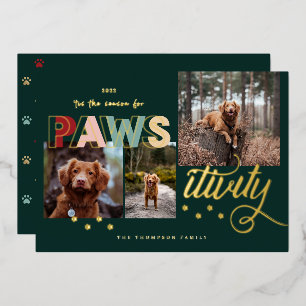 Seizoen voor foto-collage van paardenfoto's folie feestdagenkaart