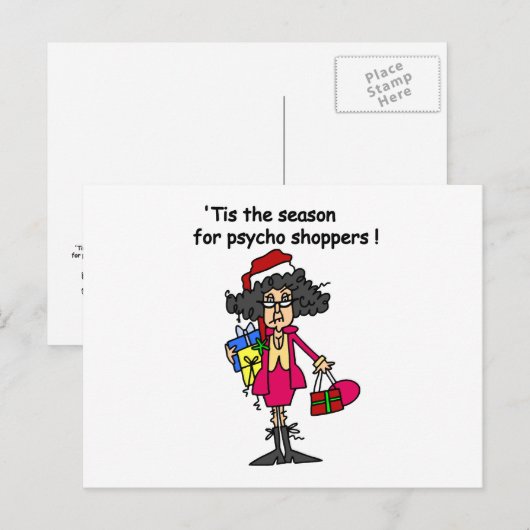 Seizoen voor Psycho Shoppers Briefkaart (Voorkant / Achterkant)