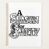 Seizoen voor Safety Black and White Motivatie Planner (Voorkant)
