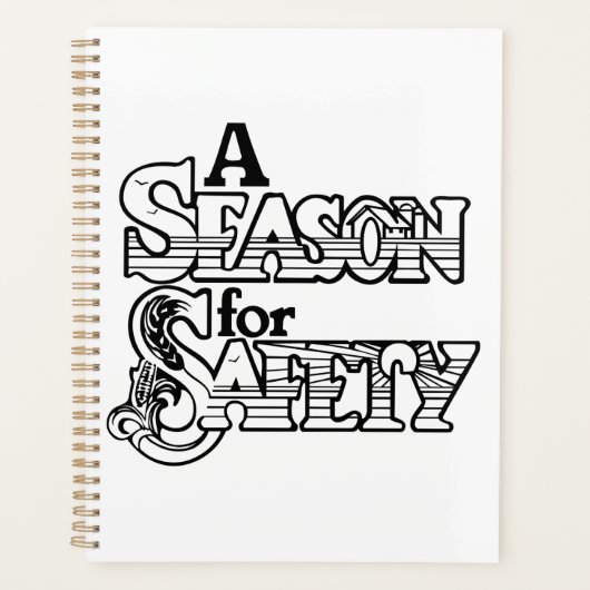 Seizoen voor Safety Black and White Motivatie Planner (Voorkant)
