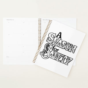 Seizoen voor Safety Black and White Motivatie Planner