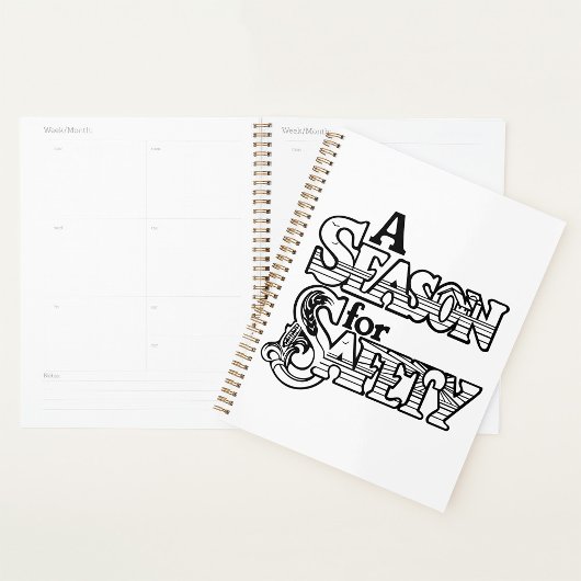 Seizoen voor Safety Black and White Motivatie Planner