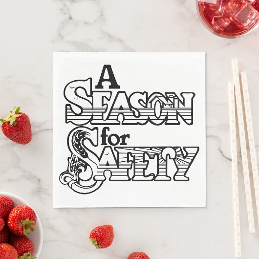 Seizoen voor Safety Black and White Motivatie Servet