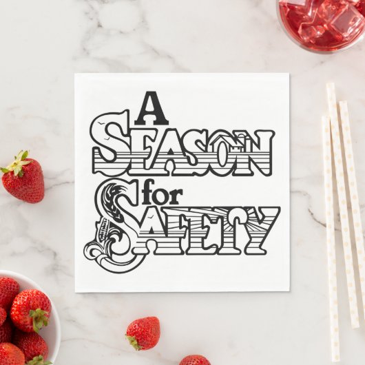 Seizoen voor Safety Black and White Motivatie Servet (Insitu)