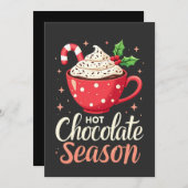 Seizoen warme chocolademelk Kerstliefhebbers Kaart (Voorkant / Achterkant)