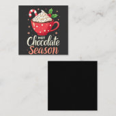 Seizoen warme chocolademelk Kerstliefhebbers  Vierkante Visitekaartje (Voorkant / Achterkant)