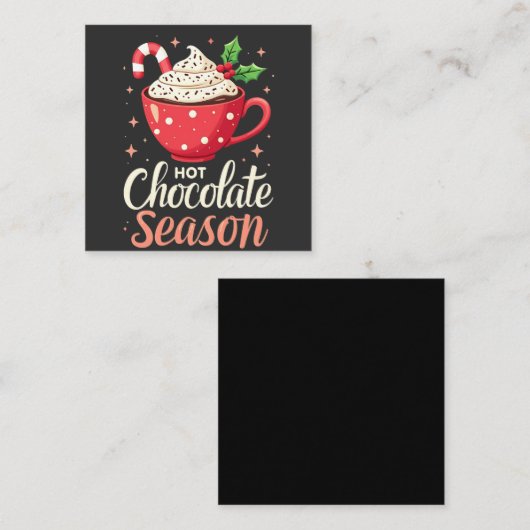 Seizoen warme chocolademelk Kerstliefhebbers Vierkante Visitekaartje (Voorkant / Achterkant)