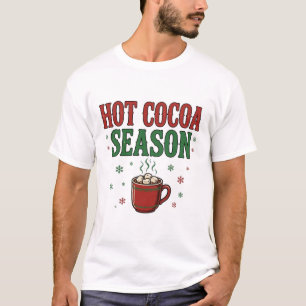 Seizoen warme chocolademelk Winter typografie kuns T-shirt