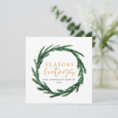 Seizoenbegroetingen waterverf met feestkaart (Staand voorkant)