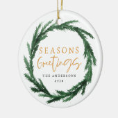 Seizoenbegroetings waterverf adem keramisch ornament (Links)