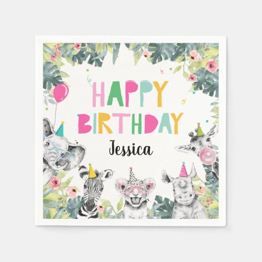 Seizoendag van de partij "Dierlijke dieren" Servet (Voorkant)