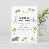 Seizoendag van Safari-dieren Kaart (Staand voorkant)