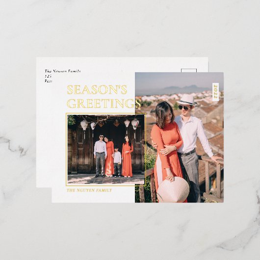 Seizoenen Aangepaste foto-Folie feestdag Folie Feestdagen Briefkaart (Voorkant / Achterkant)