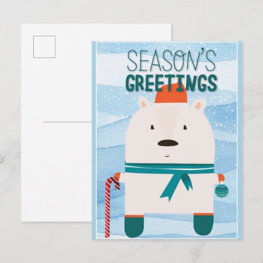 Seizoenen Beer met kerstmis Briefkaart (Voorkant / Achterkant)