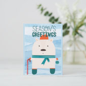 Seizoenen Beer met kerstmis Briefkaart (Staand voorkant)