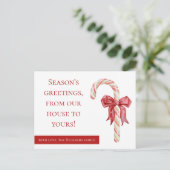 Seizoenen begroet vakantie briefkaart snoep rieten (Staand voorkant)