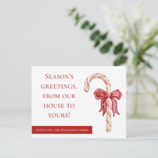 Seizoenen begroet vakantie briefkaart snoep rieten (Staand voorkant)