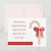 Seizoenen begroet vakantie briefkaart snoep rieten (Voorkant / Achterkant)