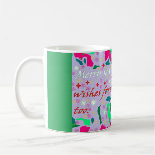 Seizoenen begroeting art design groen roze rood wi koffiemok