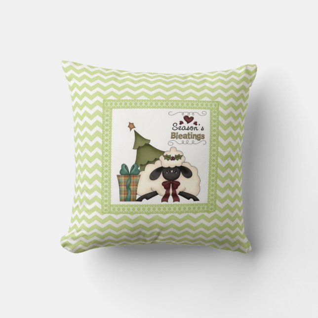 Seizoenen Blaatings Schaap w / boom & geschenk Kussen (Voorkant)