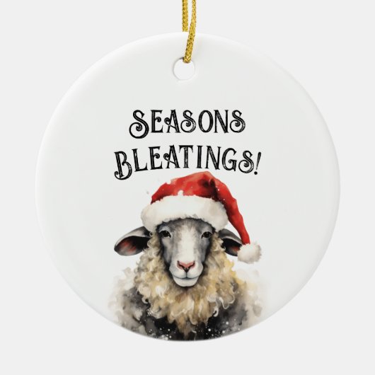 Seizoenen Bleatings Schaap Kerstmis ornament (Voorkant)