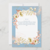 Seizoenen Dusty Blue Coral Floral Mix Wedding (Achterkant)